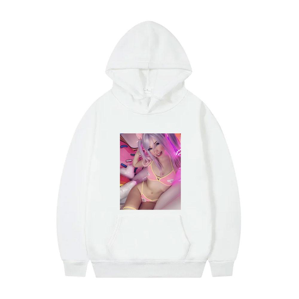 Sexy Belle Delphine Aesthetic Mugshot Hoodie Men's Fashion Casual Oversized Sportswear Unisex Fleece Cotton Long Sleeve Hoody