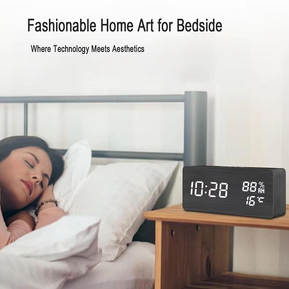 Reminder Digital Alarm Clock Large Display Table Clock LED Digital Clock Temperature Display
