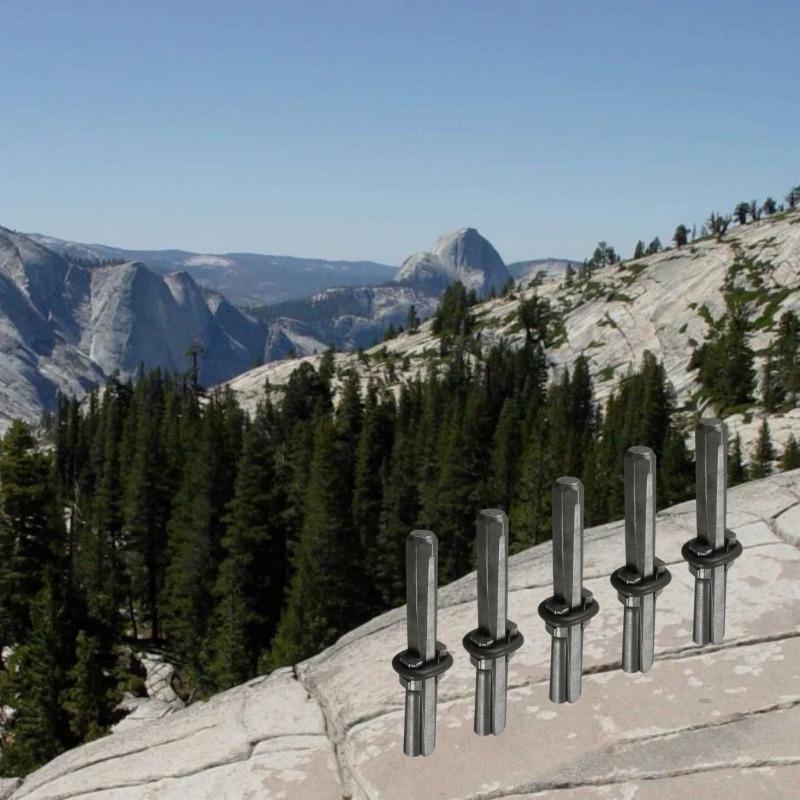 5Pcs Wedge and Feather Shims Heavy Duty Stone Splitting Tools for Concrete Rock Stone Splitter Marble Granite Hand Tools