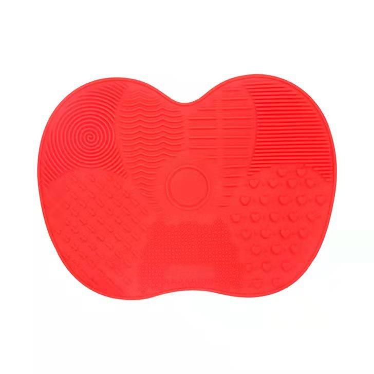 Scrubbing Pad Cosmetic Brush Cleaning Pad Silicone With Suction Cup Apple Cleaner Cleaning Scrubbing Pad Beauty Supplies