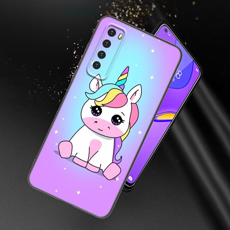 Cute Cartoon Unicorn Phone Case For Huawei Honor 60 50 SE 30S Mate 30 20 10 Lite 40 Nova 9 8 Pro Y60 8i 7i 7SE 5T Premium