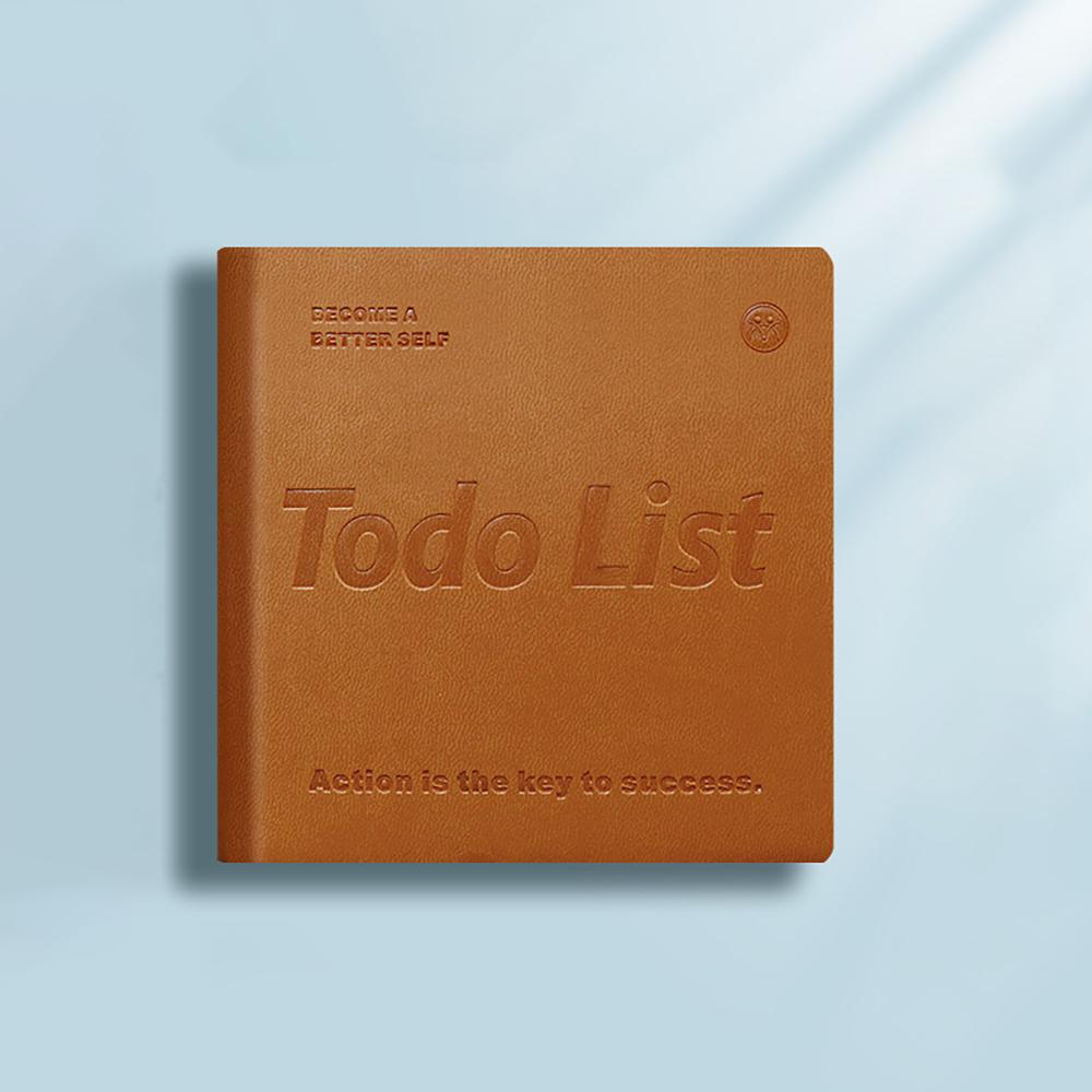 

100 sheets Leather plan book, time management schedule self-discipline card printing book, student portable notebook кофейный
