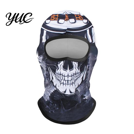 Elastic Face Shield Skull Print Mask for Motorcycle Riding, Windproof Velvet Ski Riding Balaclava, Neck Gaiter Cover Outdoor Sports Cycling Thermal