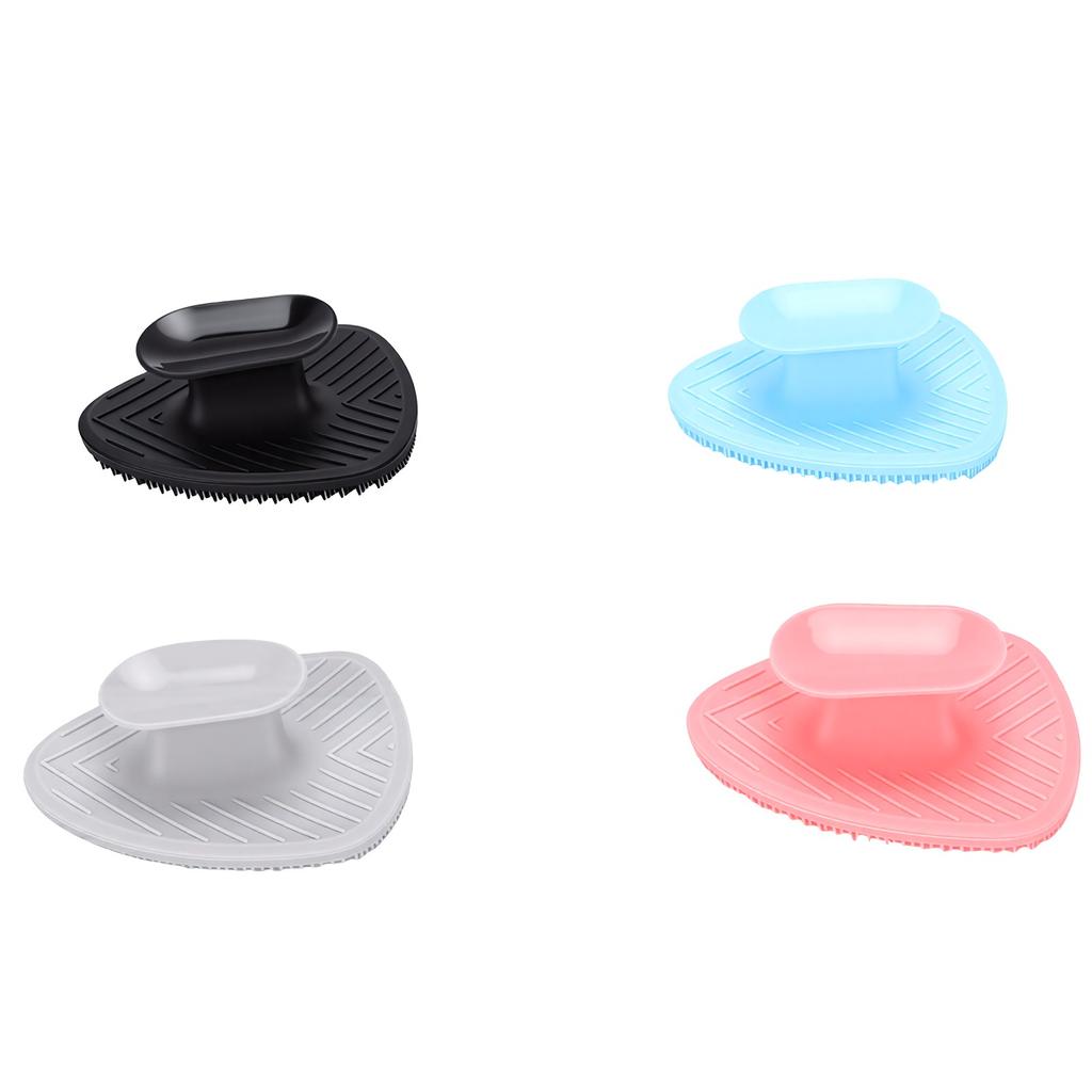 4 Pcs Silicone Face Scrubber Exfoliator Manual Facial Cleansing Brush for Men Deep Pore Cleansing Black Gray Pink Sky