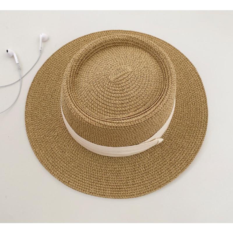 Straw Hat Women's Summer Beach Hat Sun Protection UV Protection Sun Hat Large Brim Straw Visor
