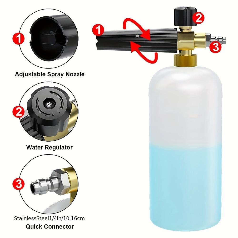 M22-14 High-pressure Water Gun with Foam Spray Pot, Nozzle Car Washing Suit, 1/4 Inch Quick Connector, with Car Washing Gloves