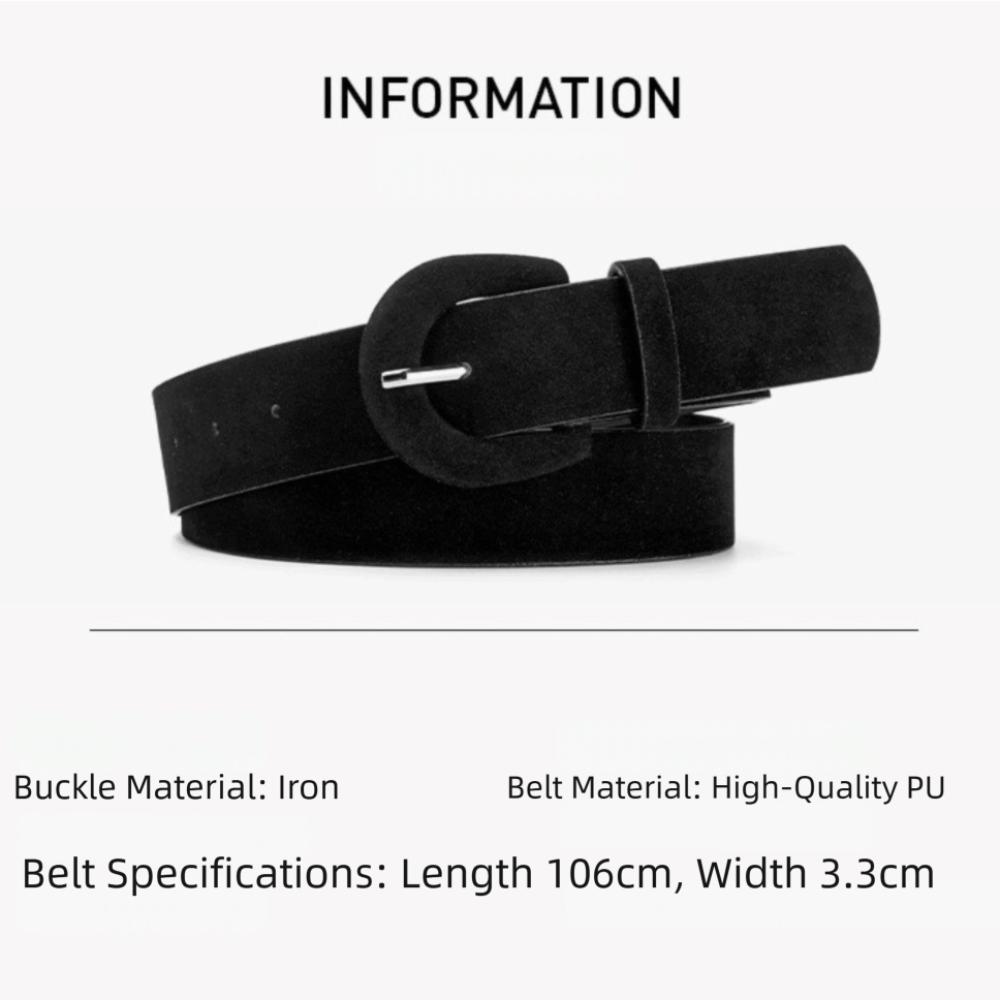 Suede Material Women's Belt Simple Design Waist Belt Decorative Decorative Belt Dress Matching
