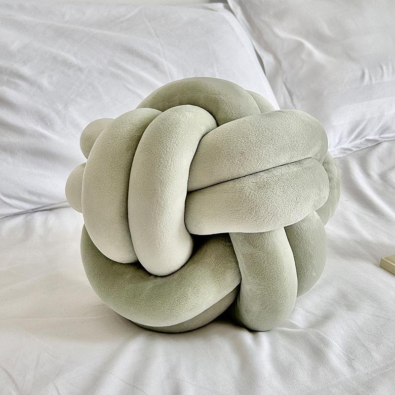 Handwoven European Minimalist Knot Ball Throw Pillow - Sofa & Bay Window Cushion