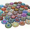 100Pcs/set Flower Jewelry Round Glass Jewlery Printed Glass Cabochons Round Tiles Glass Cabochons Patches Glass Ornament