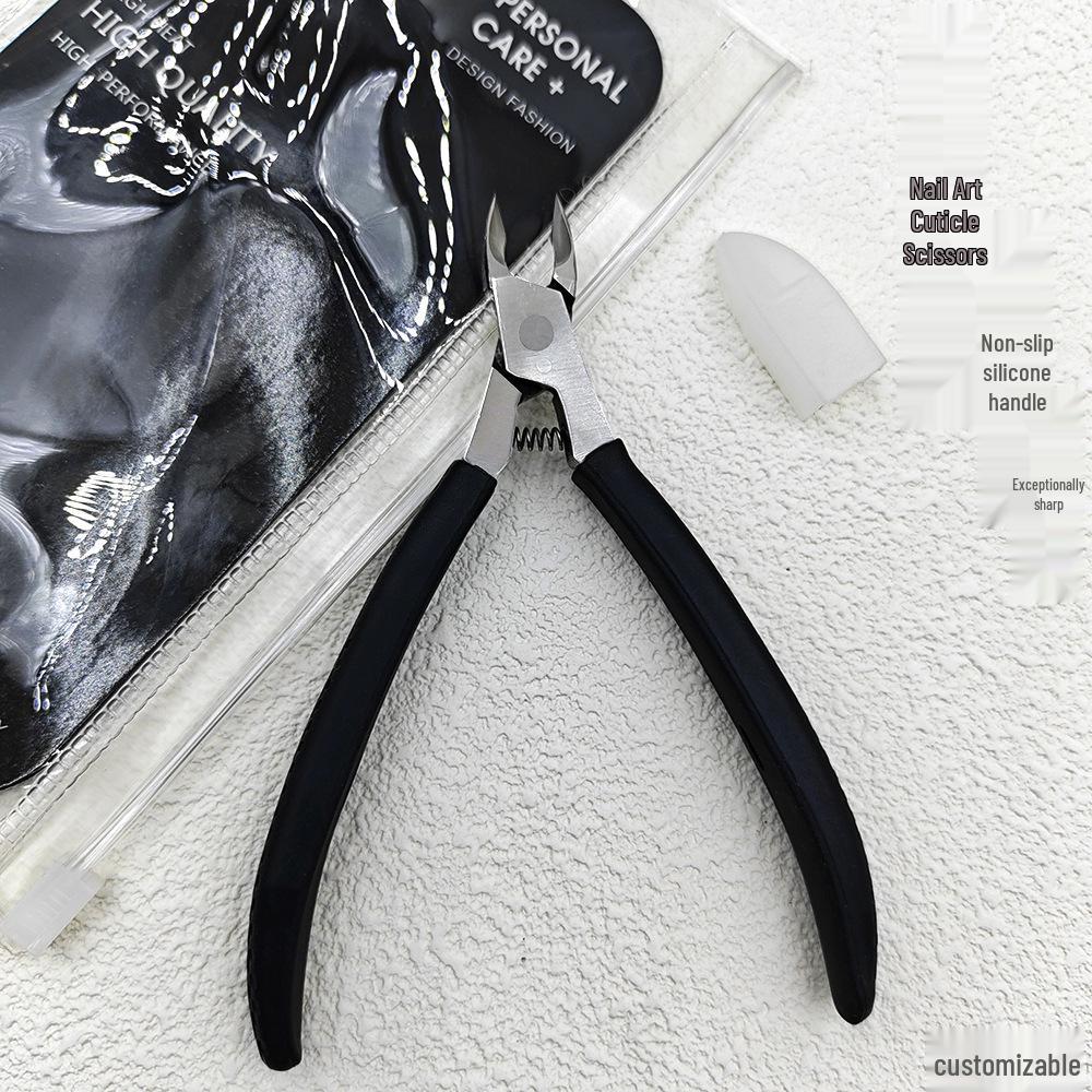 Stainless Steel Silicone Cuticle Nipper Pliers – Hand Care Manicure Tool for Cuticles & Hangnails. чёрный