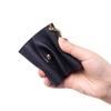 Genuine Leather Mini Jewelry Pouch, Portable Travel Jewellery Storage Bag with Keyring, Small Earring Ring Necklace Organizer