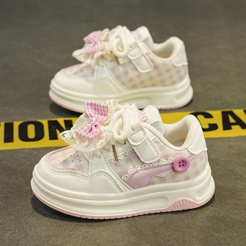 Platform Girls Shoes Children's Sports Shoes Medium and Older Children's Casual Shoes 2025 Autumn and Winter New Board Shoes Girls Tide Shoes