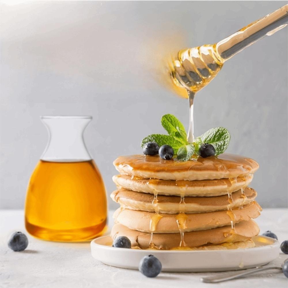 Household Large Capacity Glass Honey Jar Clear Three-dimensional Bee Honey Pot With Dipper Rod Syrup Jar Breakfast