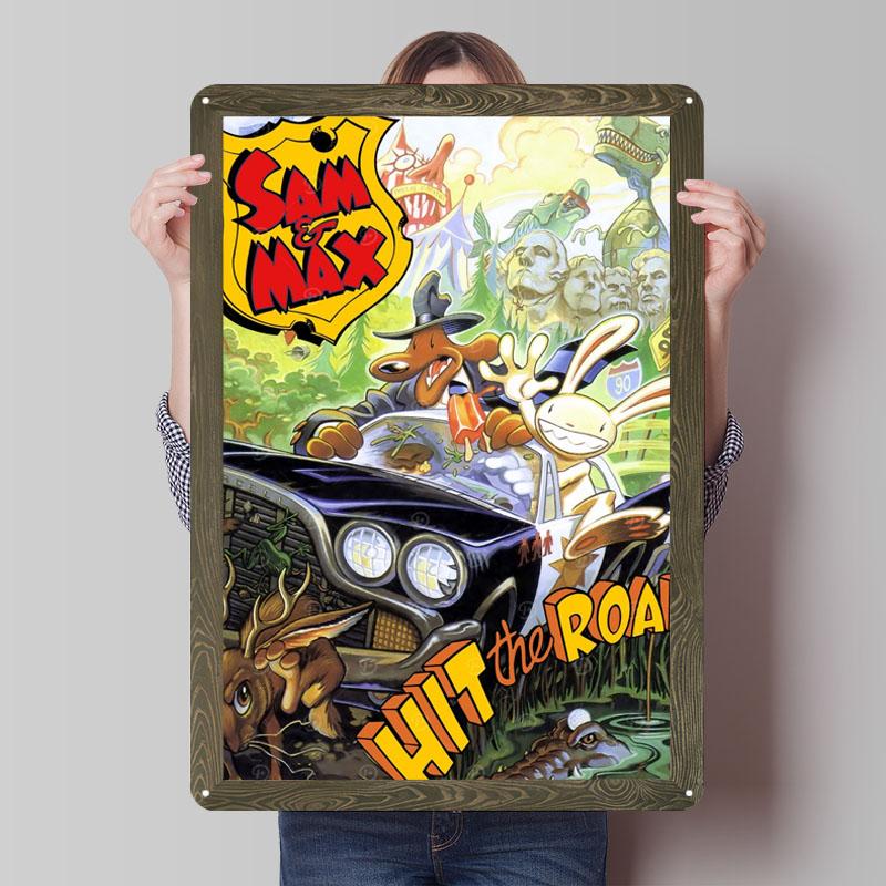 

Sam An Max Hit The Road Tinplate Signs Video Game Poster Poster House Decorations Living Room Decoration Wall Art Mural Bar Home 20x30cm（7.8x11.8inch）