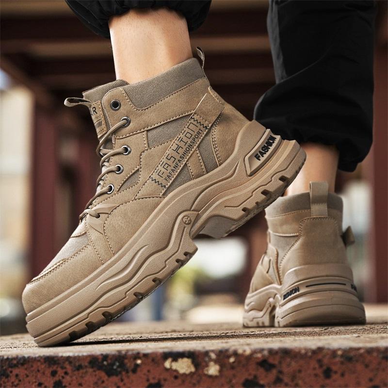 Nová móda Podzim a zima Pánské vysoké boty Martin Studenti Muži Chlapci Trendy Pracovní obuv Měkká podešev Ochrana práce Martin Tenisky