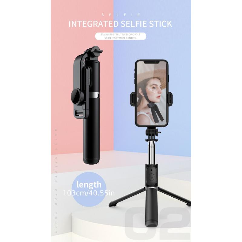 40 Inch Mobile Phone Selfie Stick Tripod, Retractable Selfie Stick All-in-one Smartphone Tripod with Wireless Remote Control 360° Rotation
