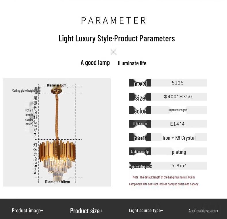 Nowoczesny nordycki luksusowy kryształowy żyrandol - Oświetlenie do dekoracji domu