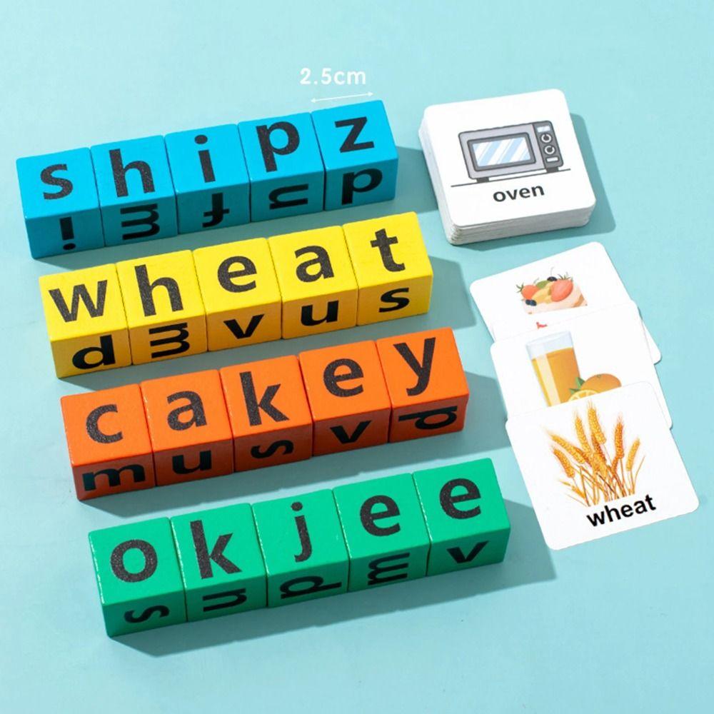 Educational Toys English Word Spelling Toy Wooden Multi Letter Spelling Block  Children's Toys