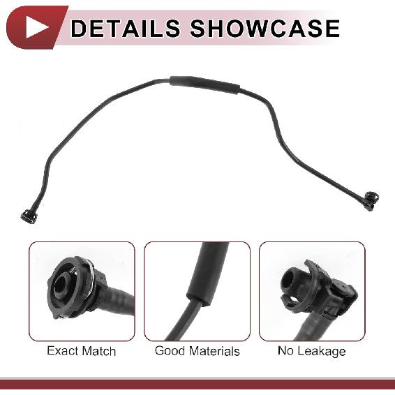 1 Pc Radiator Hose for Land Rover Range Rover Velar 2018-2021 Engine Coolant Water Hose No.LR091814 Black Plastic