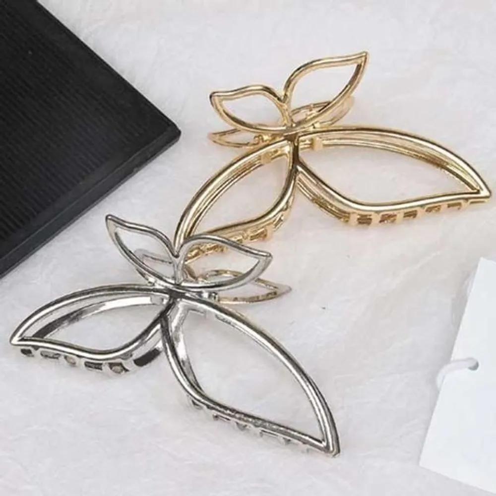 Hair clip, metallic style, updo, butterfly, metallic hair Silver (AH117)
