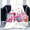 Soft Warm Milk Tea Color Ice Cream Blanket - Flannel Romantic Cover for Couch/Sofa, Perfect Girlfriend Gift