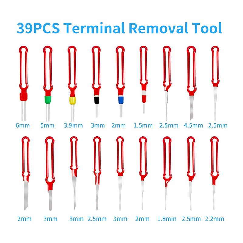 Precise Terminal Removal Tool Kit 39 Pcs, Upgraded Pin Extractor Tool Wire Connector Electrical Pin Removal Tool Pin Tools Set D