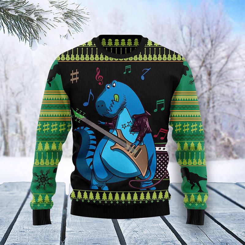 Maglioni Brutti di Natale Tree Rex Divertenti Nuova Moda Maglione Grafico Dinosauro Cartone Animato Per Donne Abbigliamento Regalo di Natale per Ragazzi Top PALESTRA
