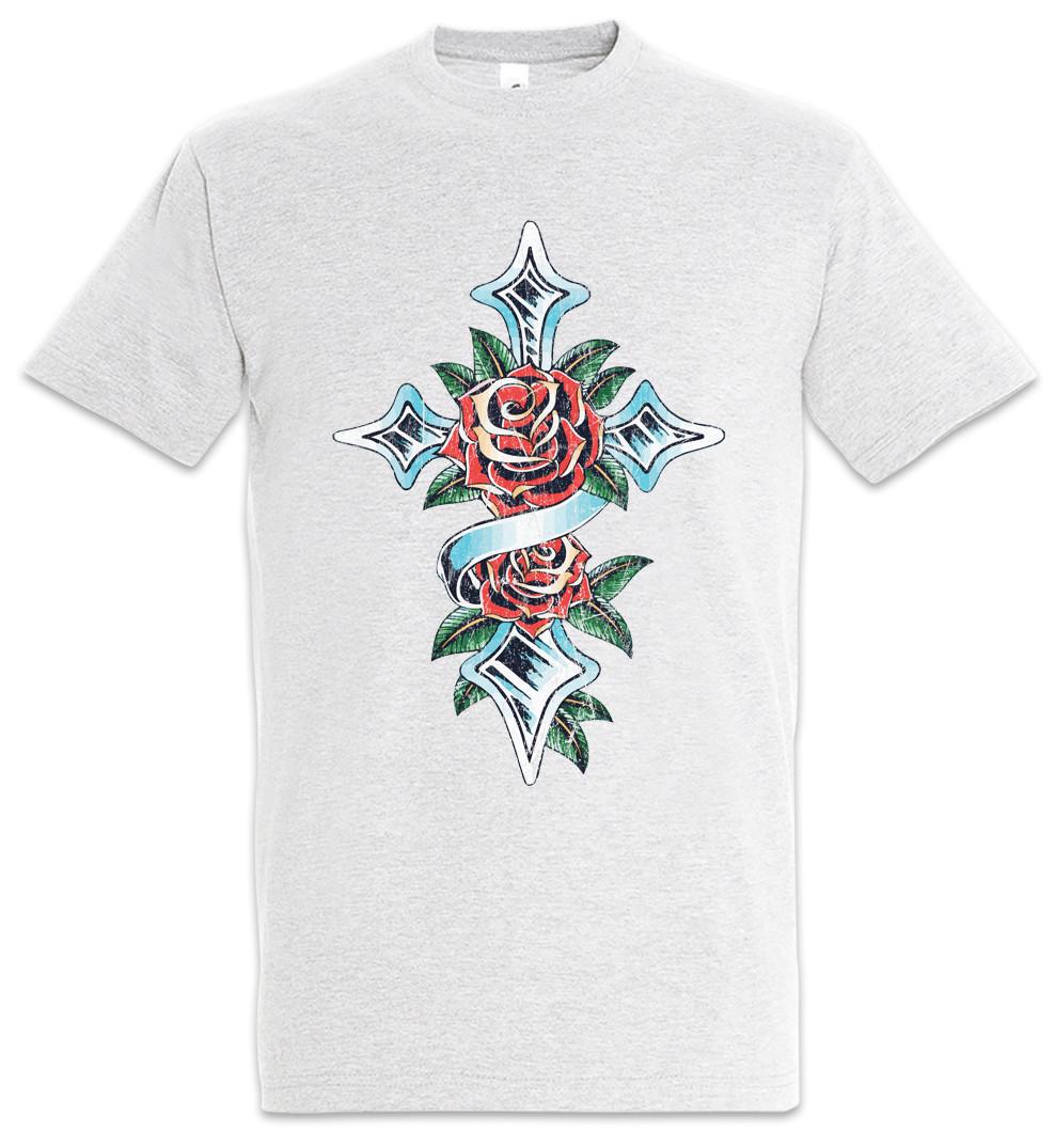 

Rose Cross I T-Shirt Mens Womens Tees Top Symbol Tattoo Sign Roses Christian Christ Artist Art 4XL