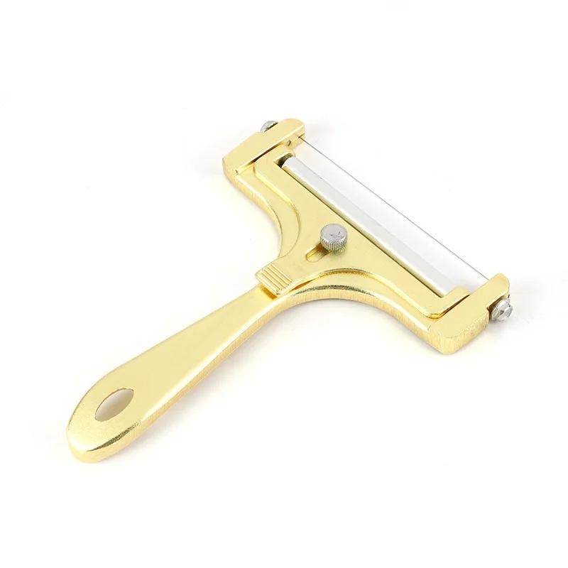 JUSTINLAU Cheese Slicer Butter Scraper with Stainless Steel Adjustable Thickness Wire  Aluminum Alloy Cheese Grater Kitchen Tool