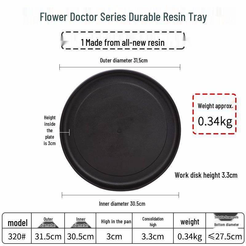 Thickened Resin Plant Tray: Movable, Large Water Collection Base for Flower and Succulent Pots