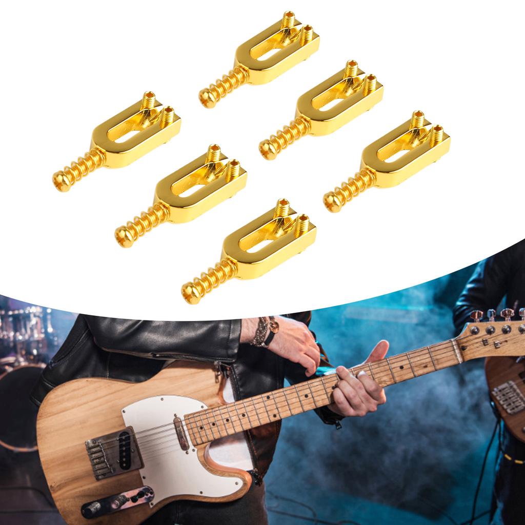 6Pcs Electric Guitar Tremolo Bridge Saddle U Shaped String Tuning Screw Saddle Accessory