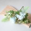 Mixed Artificial Flower Bouquet Faux Silk Rose Hydrangea Flowers with Stem Fake Wedding Bouquet for Bridal Floral Arrangement Home Table Centerpiece