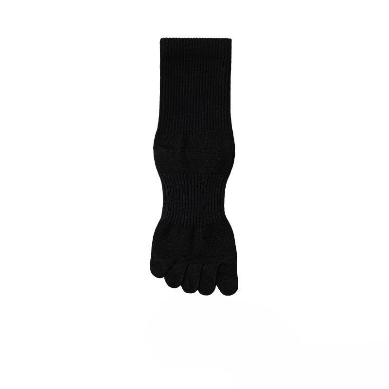 Female Spring and Autumn Antibacterial Movement Breathable Sweat Absorption Boneless Five Finger Tube Cotton Socks