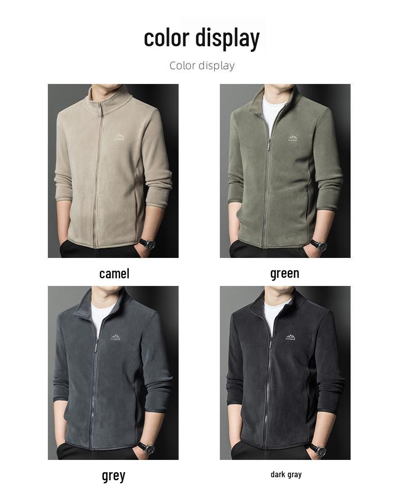 Men's Double-Sided Fleece Jacket - Warm Casual Spring & Autumn Mountaineering Liner