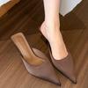 2025 Sommer Damen Zehenbedeckende Mules Pantoletten Mode Flache Singbacks Slide Damen Lässige Slip-On Schuhe