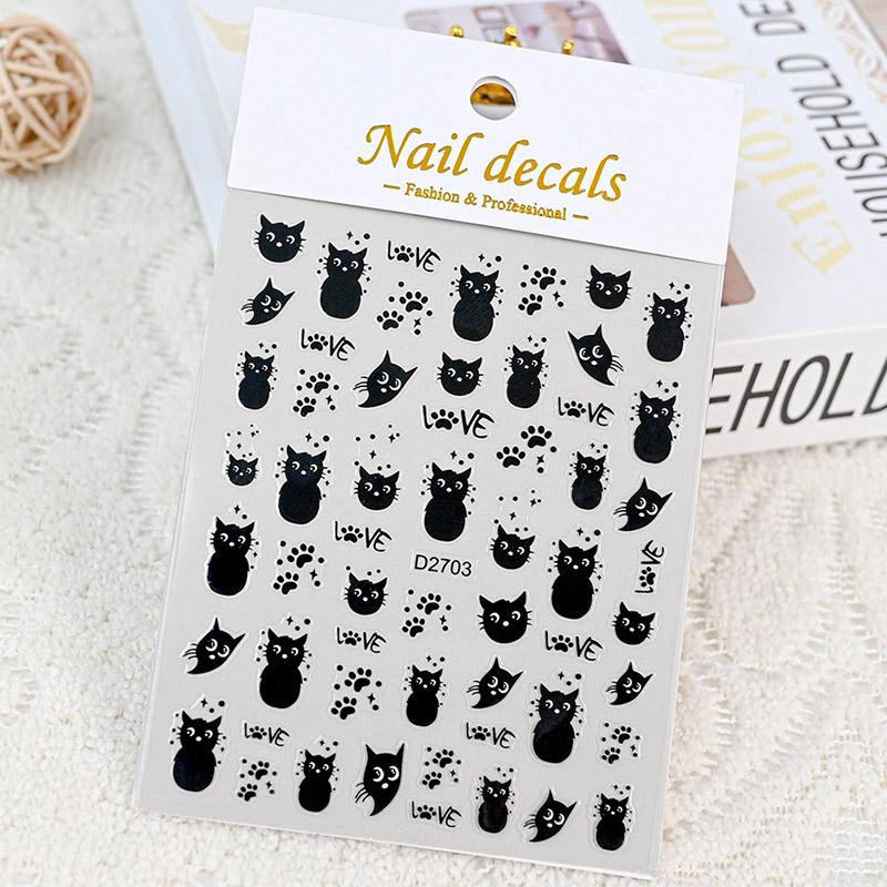 

Kawaii 3D наклейки для ногтей с животными, самоклеящиеся блестящие гладкие пластиковые наклейки для ногтей для домашних животных, сделай сам, собаки, кошки, медведи, панды D2703