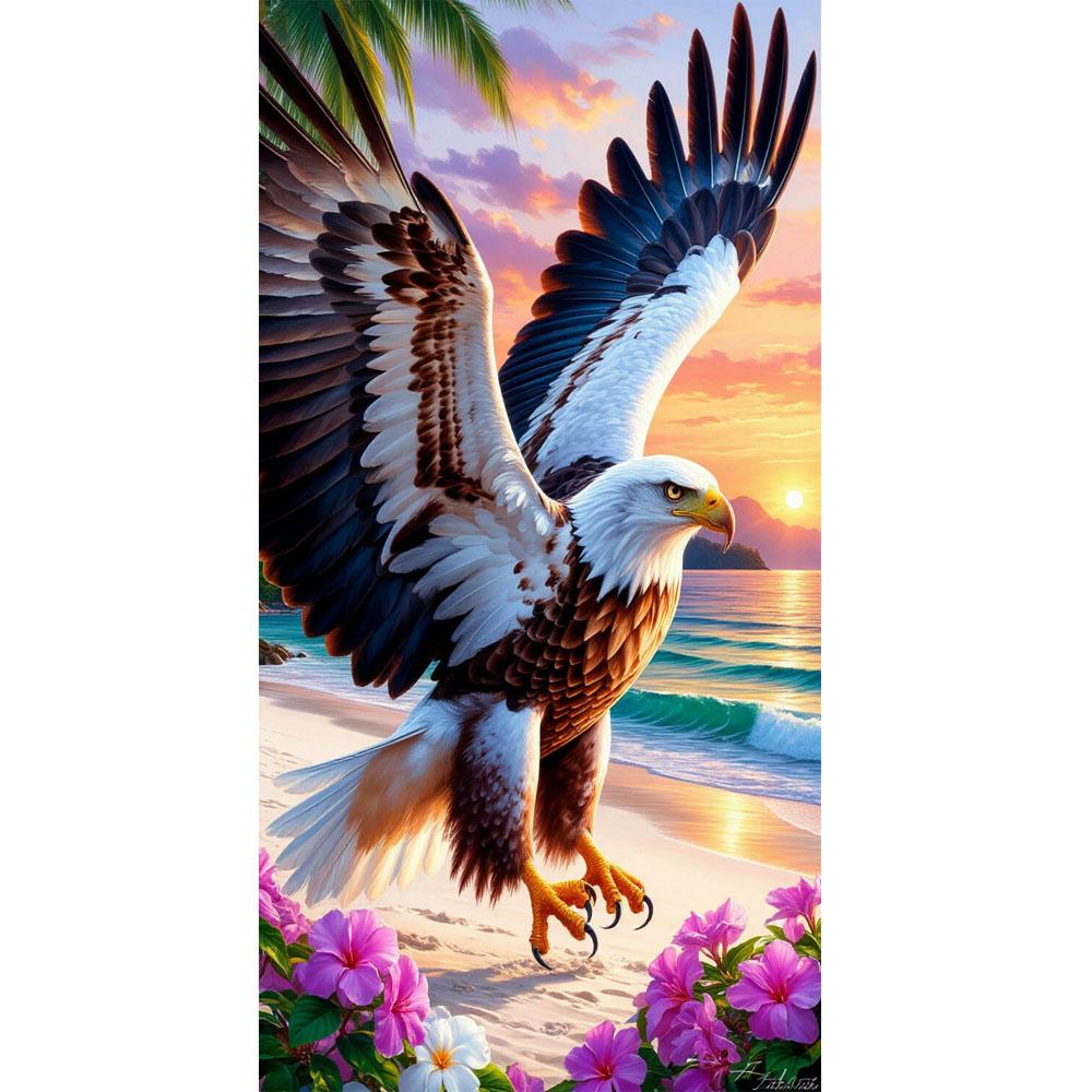 Large Size Mosaic DIY Full Diamond Painting Kits Art Beautiful Eagle and Flowers Embroidery Cross Stitch Rhinestones