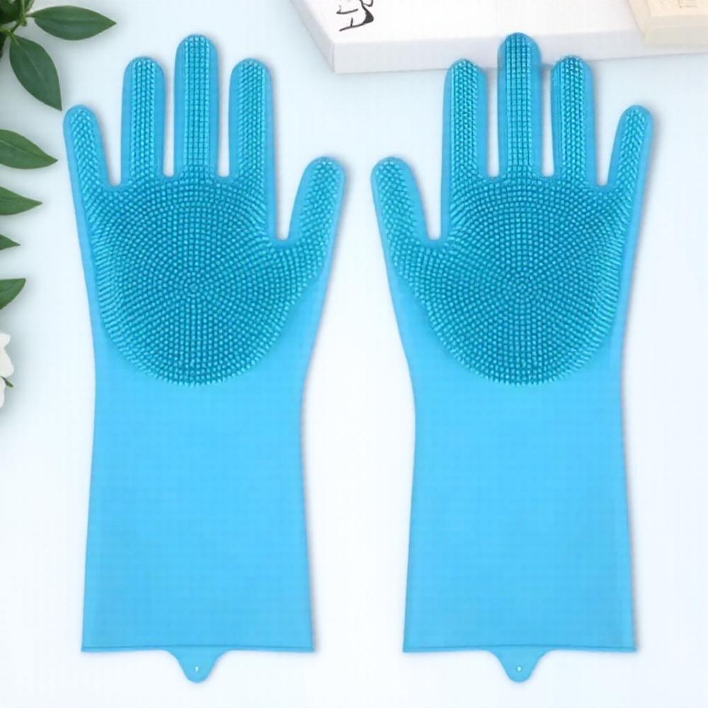 

Silicone Cleaning Gloves 1 Pair Dishwashing Gloves Kitchen Household Silicone Washing Gloves Reusable Waterproof Gloves