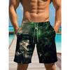 Men's Essential Casual Shorts Outdoor Wear Creative Fun Skull Colorful 3D Printed Shorts Loose Casual Plus Breathable Cool Summer Versatile Shorts