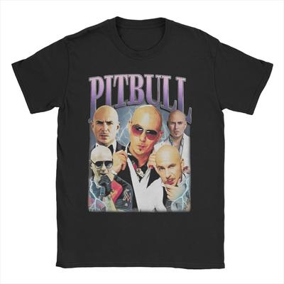 Lustiges Pitbull Rapper T-Shirt für Herren Rundhals Baumwolle T-Shirt Mr Worldwide Kurzarm T-Shirt Geburtstagsgeschenk Kleidung