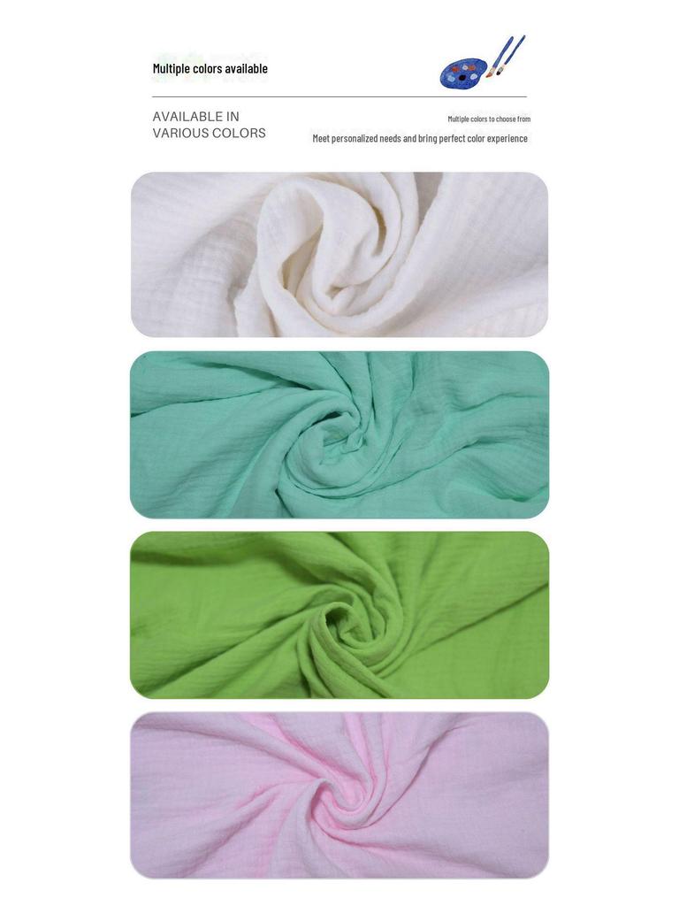 Pleated Dress & Pajamas Fabric - Pure Cotton Double Gauze Crepe Seersucker