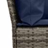 Garden Sofa with Cushions Gray Poly Rattan