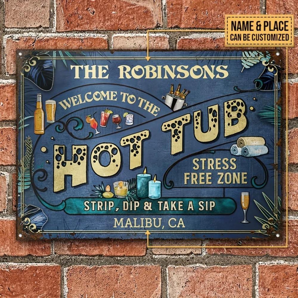 Custom Spa Welcome Metal Sign Waterproof Home Decor