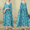 Summer New Vintage Print Literary Dress