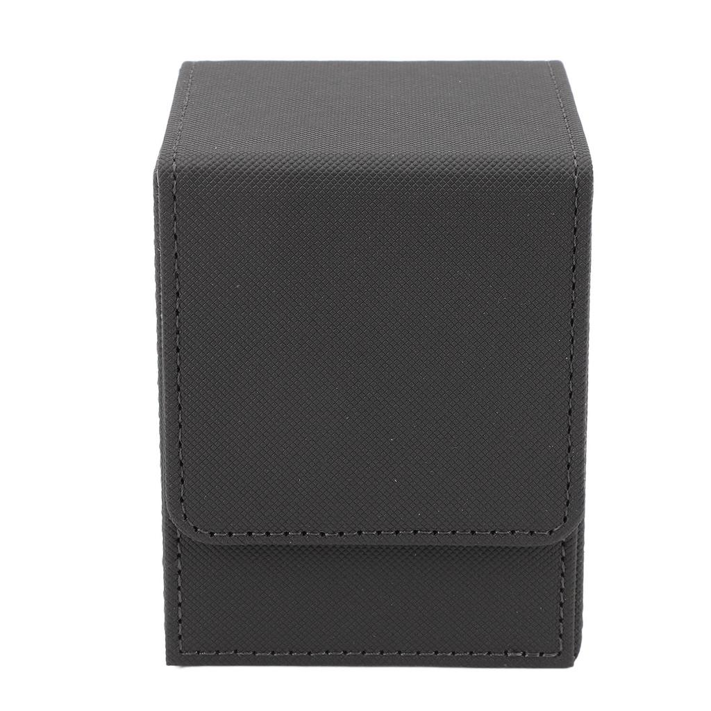Magnetic Card Box Holds 100 Cards Scratch Resistant PU Leather Game Card Storage Case Vertical