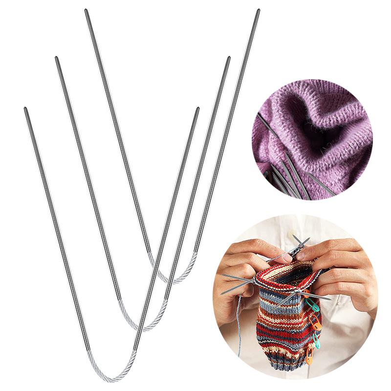 3pcs Circular Knit Needles Knitting Metal Cable Circular Knitting Needles Set Knitting For Babies Sleeves Socks Accessories