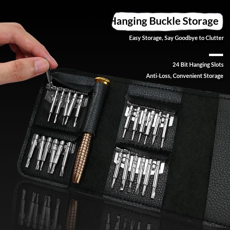 25 in 1 Mini Precision Magnetic Screwdriver Set Pocket Size Portable Repair Tool for Travel Small Item Emergency Fix