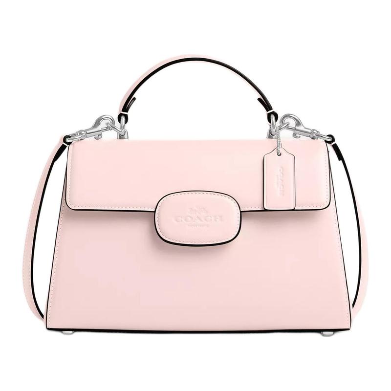 

COACH Eliza 27 Detachable Shoulder Strap with Snap Fastening Refined Calfskin Shoulder Handbag Large Women s Blush червоний