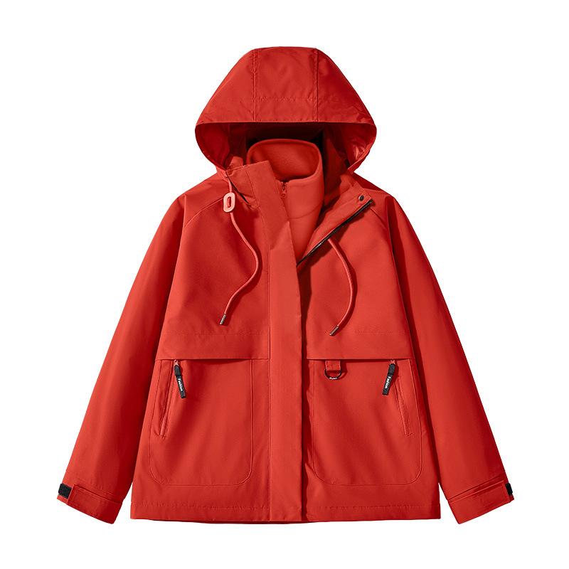 Couple's 3-in-1 Storm Hiking Jacket: Warm, Hooded, Windproof, Waterproof, with Removable Liner