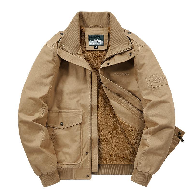 Осенне-зимняя мужская походная повседневная куртка, функциональная, новая, с лацканами, куртка с длинными рукавами M хаки